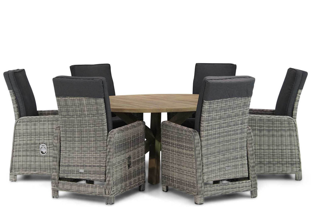 Garden Collections Bello/Sand City rond 160 cm dining tuinset 7-delig