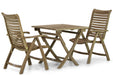Garden Collections Birmingham/Derby 80 cm dining tuinset 3-delig inklapbaar