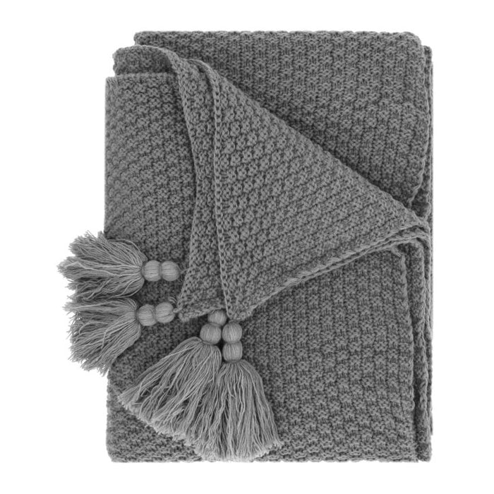 QUVIO Plaid met kwastjes – Katoen – 130 x 170 cm - ThatLyfeStyle
