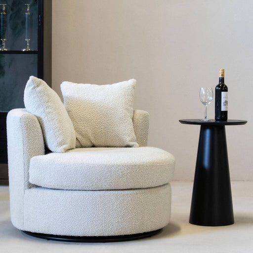 Draaifauteuil Thony Rond Beige - Giga Meubel - ThatLyfeStyle