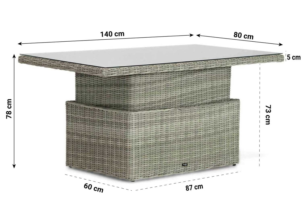 Garden Collections Hamilton loungetafel verstelbaar natural