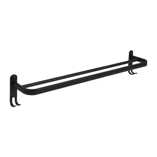 QUVIO Handdoekenrek - Met 2 stangen - 57 cm breed - Zwart
