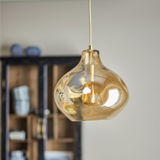Bloomingville Hanglamp Azizi Glas, 30cm - Bruin - ThatLyfeStyle
