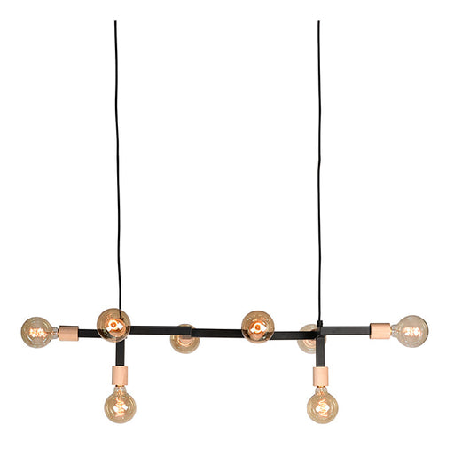 LABEL51 Hanglamp Loco, Metaal, 8 lamps - Zwart