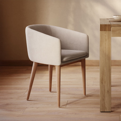 Kave Home Eetkamerstoel Harlan Chenille - Beige