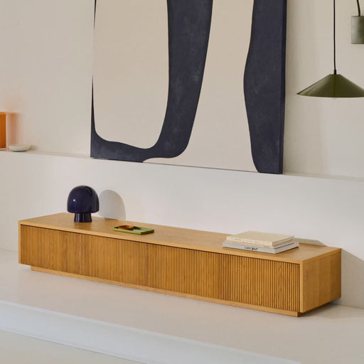 Kave Home TV-meubel Helvine Eiken, 200cm - Bruin - Japandi