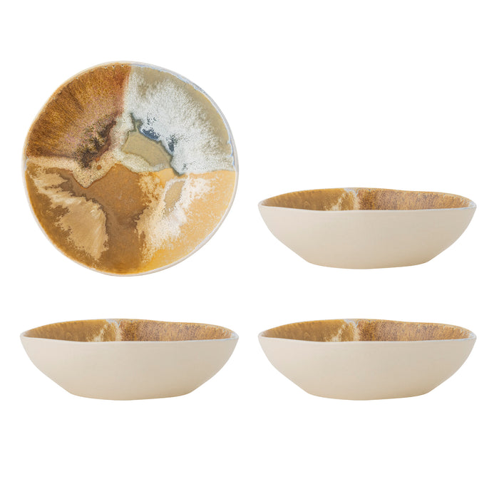 Bloomingville Schaal Lacey 21cm, Set van 4 stuks - Meerkleurig
