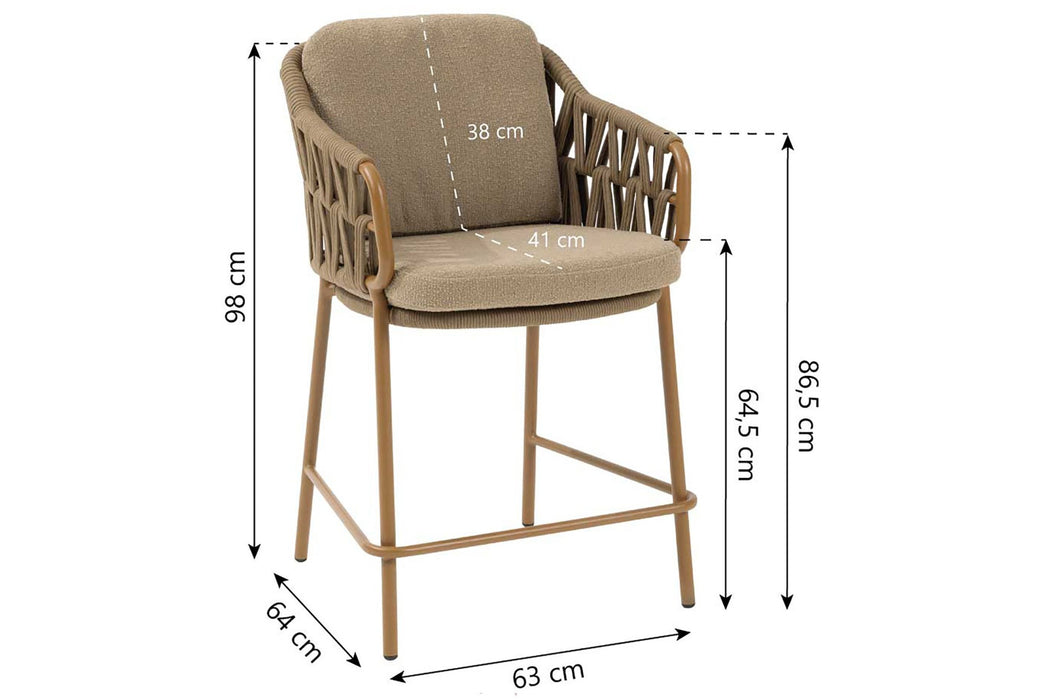 4 Seasons Biarritz high dining chair amber with 2 cushions (per 2)