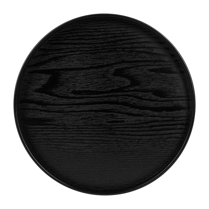 QUVIO Houten dienblad rond - Diameter 36 cm - Zwart