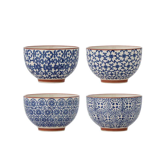 Bloomingville Schaal Karine Set van 4 stuks - Blauw