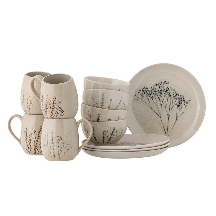 Bloomingville Ontbijtset Bea Set van 12 stuks - Naturel