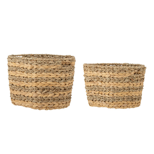 Bloomingville Mand Indra Small, Waterhyacint, Set van 2 stuks - Naturel - ThatLyfeStyle