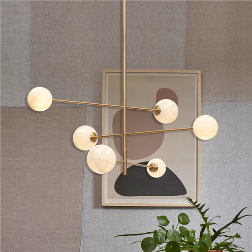 its about RoMi Hanglamp 'Carrara' 6-lamps, Marmerlook Wit