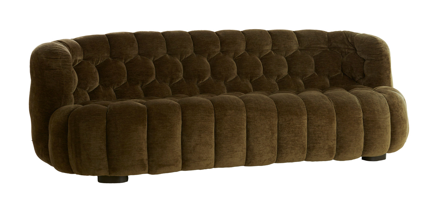 Light & Living Bank Amara Velvet - Olijfgroen