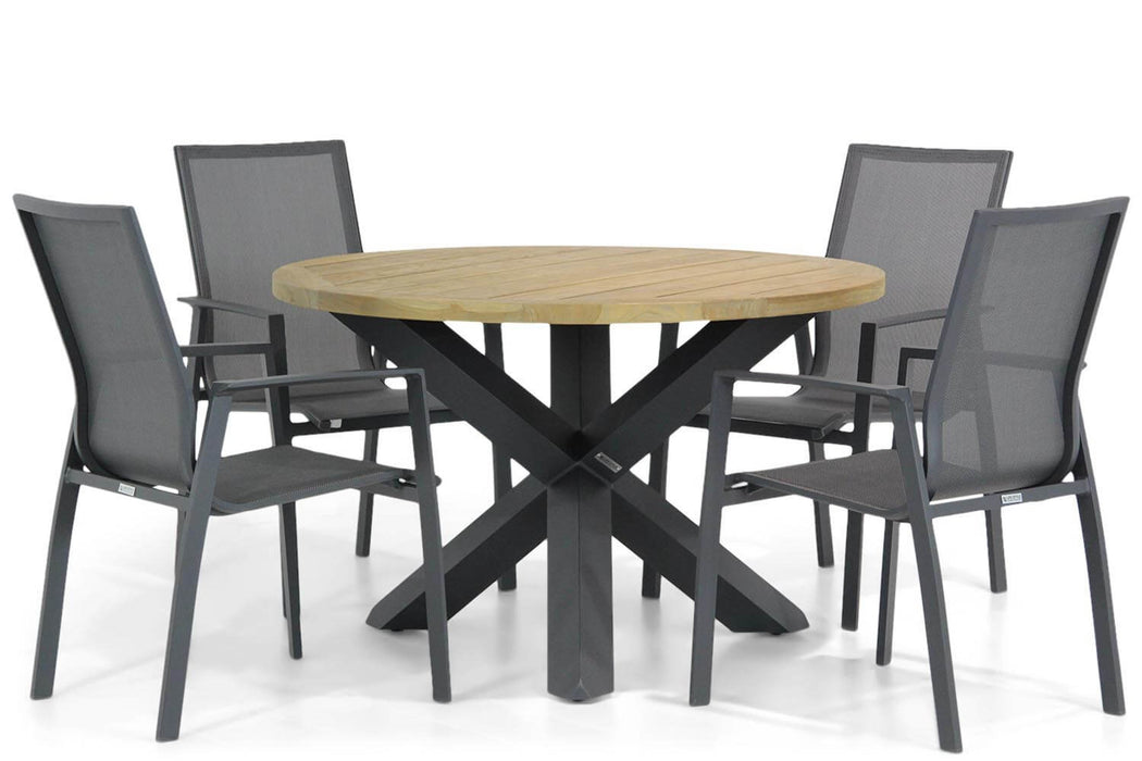Lifestyle Ultimate/Rockville 120 cm rond dining tuinset 5-delig