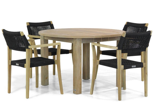 Lifestyle Dallas/Brighton 120 cm rond dining tuinset 5-delig - 8693