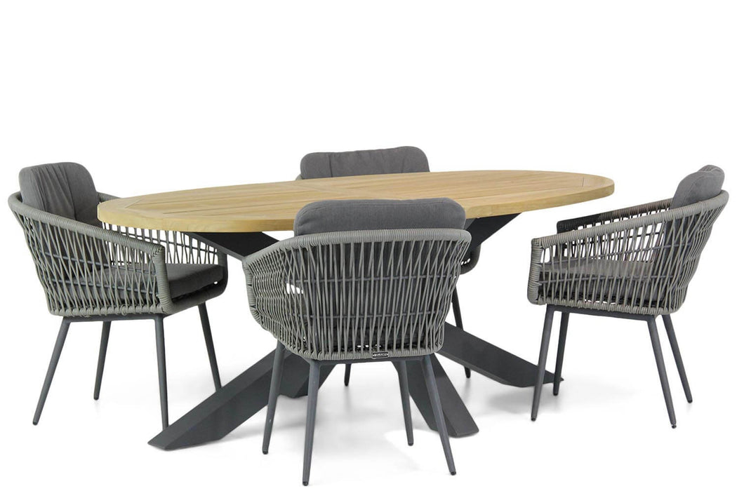 Lifestyle Western/Brookline 200 cm ovaal dining tuinset 5-delig - 9943
