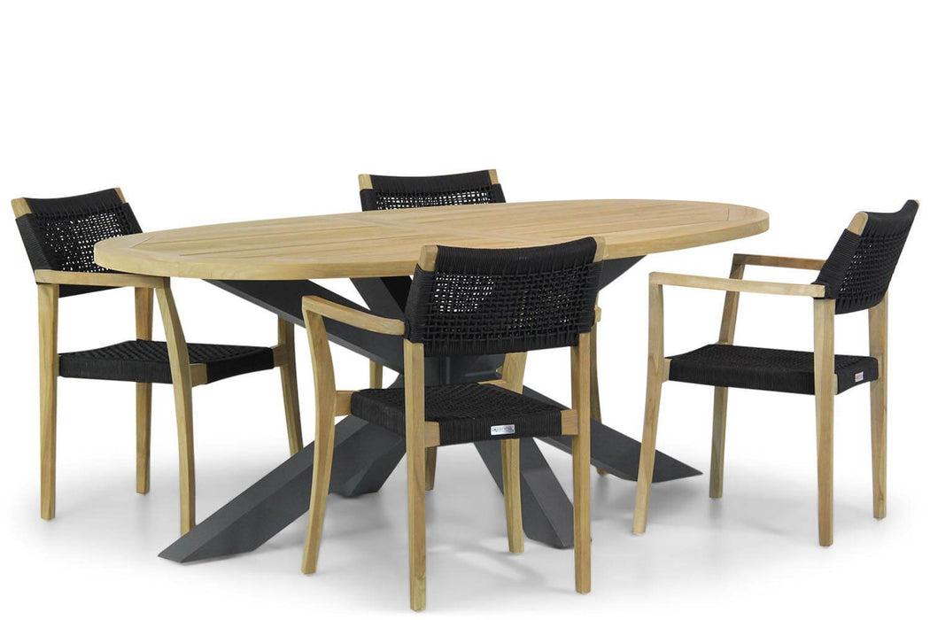 Lifestyle Dallas/Brookline 200 cm dining tuinset 5-delig - 8708