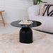 Sohome Ronde Salontafel Indira Glas en staal, 70cm - Zwart