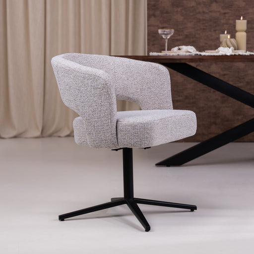 Sohome Draaibare Eetkamerstoel Imane Structuurstof - Beige - ThatLyfeStyle