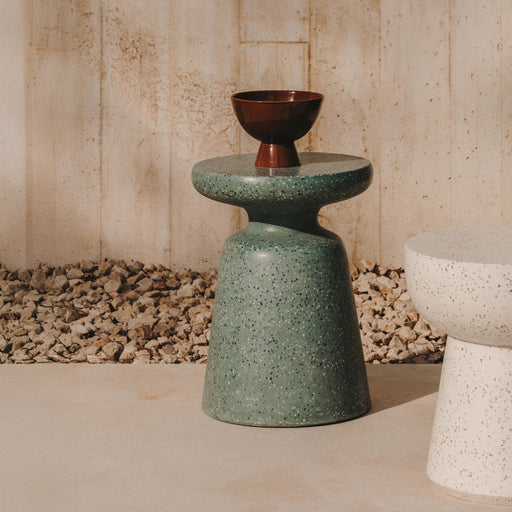 Kave Home Ronde Bijzettafel Mesquida Terrazzo, 39cm - Groen - ThatLyfeStyle