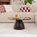 Sohome Organische Salontafel Jacky Glas en gecoat staal, 86 x 76cm - Bruin