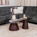 Sohome Organische Salontafel Jacky Glas en gecoat staal, Set van 2 stuks - Burgundy