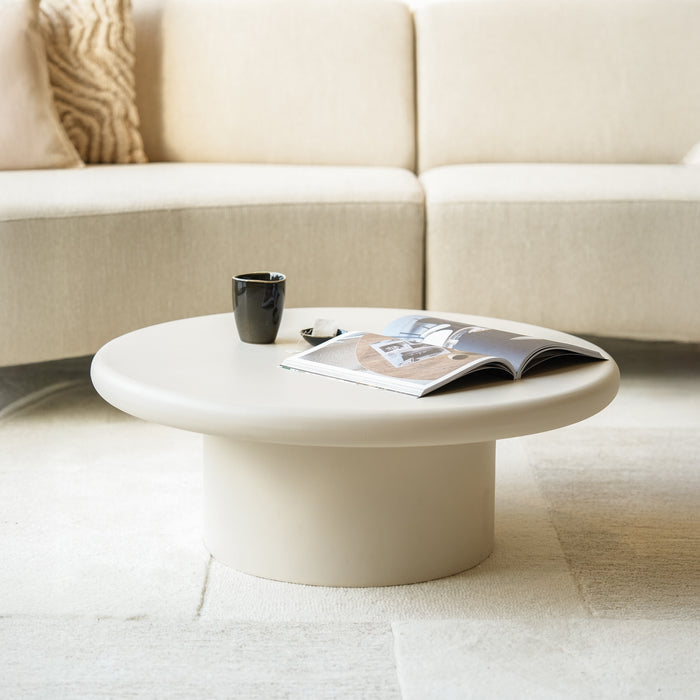 Eleonora Ronde Salontafel Jade Magnesium oxide 80cm - crème
