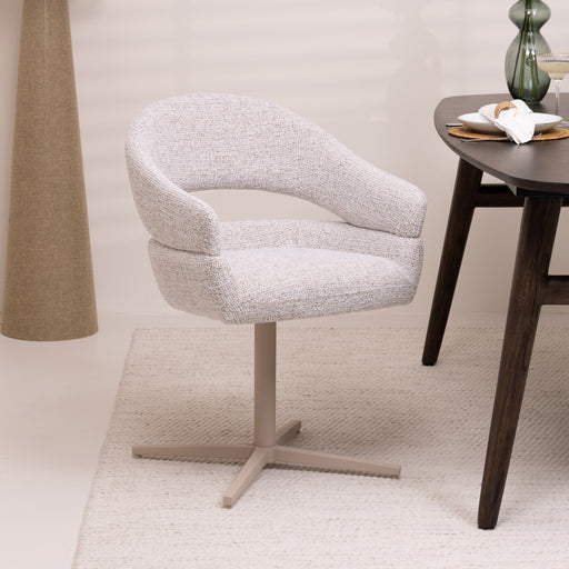 Sohome Draaibare Eetkamerstoel Jada Geweven stof - Naturel - ThatLyfeStyle