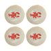 Bloomingville Bord Hadden Kreeft, Set van 4 stuks - Rood