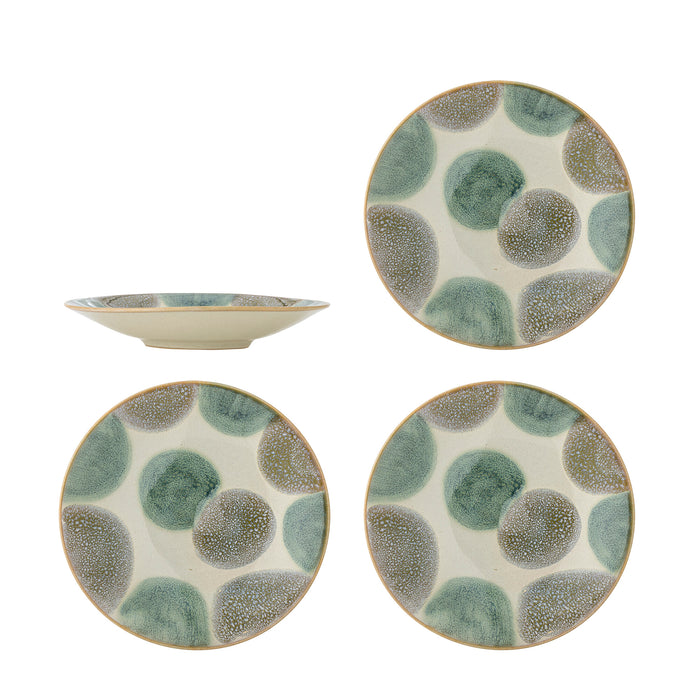 Bloomingville Bord Bethany Set van 4 stuks, 14cm - Beige/Groen