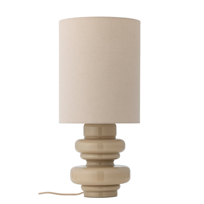 Bloomingville Tafellamp Fabiola Linnen en glas, 51cm hoog - Naturel