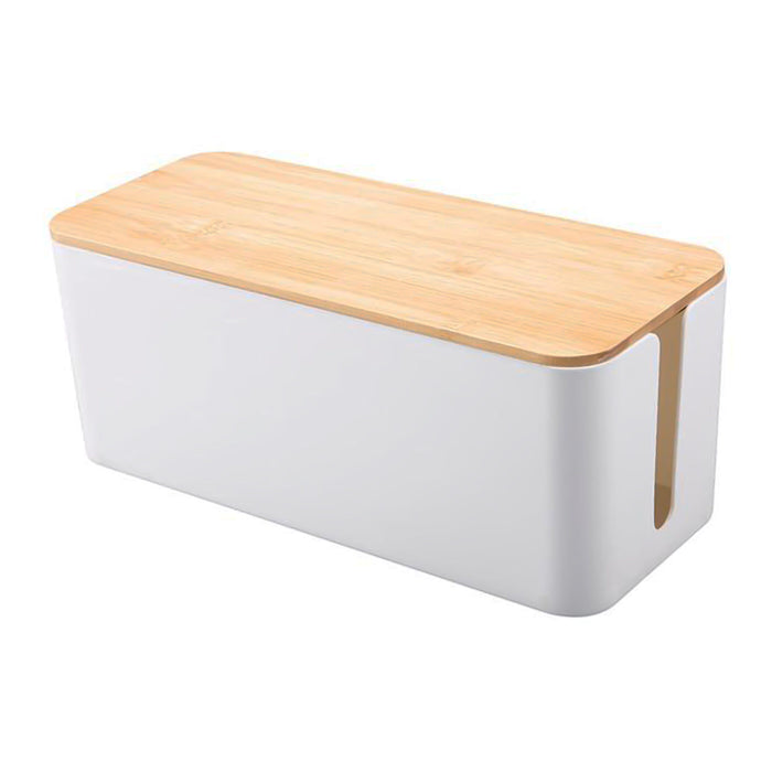 QUVIO Kabelorganizer - Kunststof - Hout