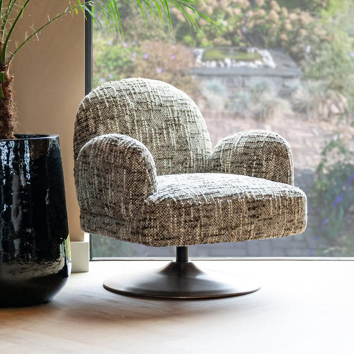 Richmond Draaifauteuil Kagney Geweven stof - Bruin