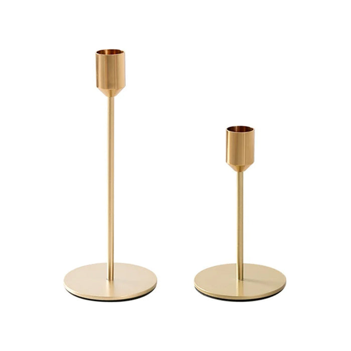 QUVIO Kandelaars - Set van 2 - Metaal - Goud