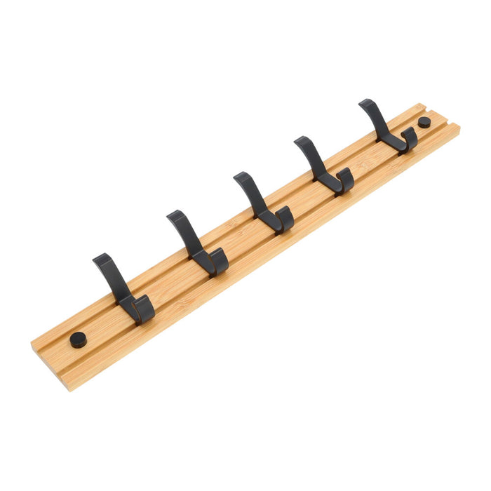 QUVIO Kapstok – Verstelbare hangers – Bamboe en staal – 1,5 x 50 x 6 cm - ThatLyfeStyle