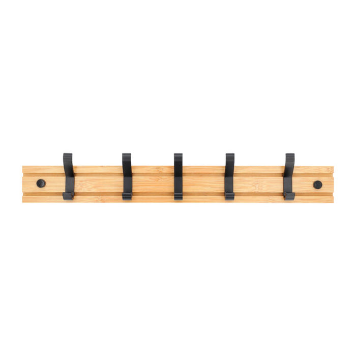 QUVIO Kapstok – Verstelbare hangers – Bamboe en staal – 1,5 x 50 x 6 cm - ThatLyfeStyle
