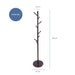 QUVIO Staande kapstok hout – 175 cm hoog – 8 ophanghaken – Bruin - ThatLyfeStyle