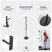 QUVIO Staande kapstok hout – 175 cm hoog – 8 ophanghaken – Bruin - ThatLyfeStyle