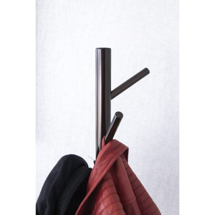 QUVIO Staande kapstok hout – 175 cm hoog – 8 ophanghaken – Bruin - ThatLyfeStyle