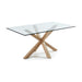 Kave Home Eettafel Argo hout / glas, 160 x 90cm - Hout,Transparant