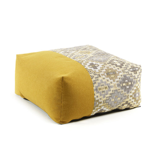 Kave Home Poef Nazca 70cm - Mosterdgeel - ThatLyfeStyle