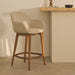 Kave Home Barkruk Konna Essenhout en stof - Beige/Bruin (zithoogte 66cm)