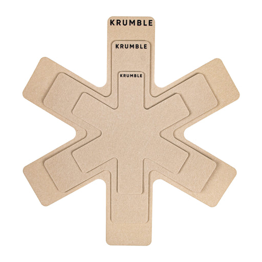 Krumble Panbeschermers set van 3 stuks - Diameter 20, 30 en 38 cm - Taupe