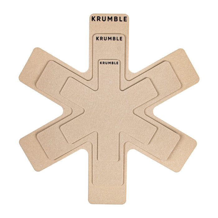 Krumble Panbeschermers set van 3 stuks - Diameter 20, 30 en 38 cm - Taupe