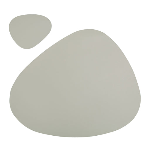 Krumble Placemat en onderzetter set - PU Leer - Zilver