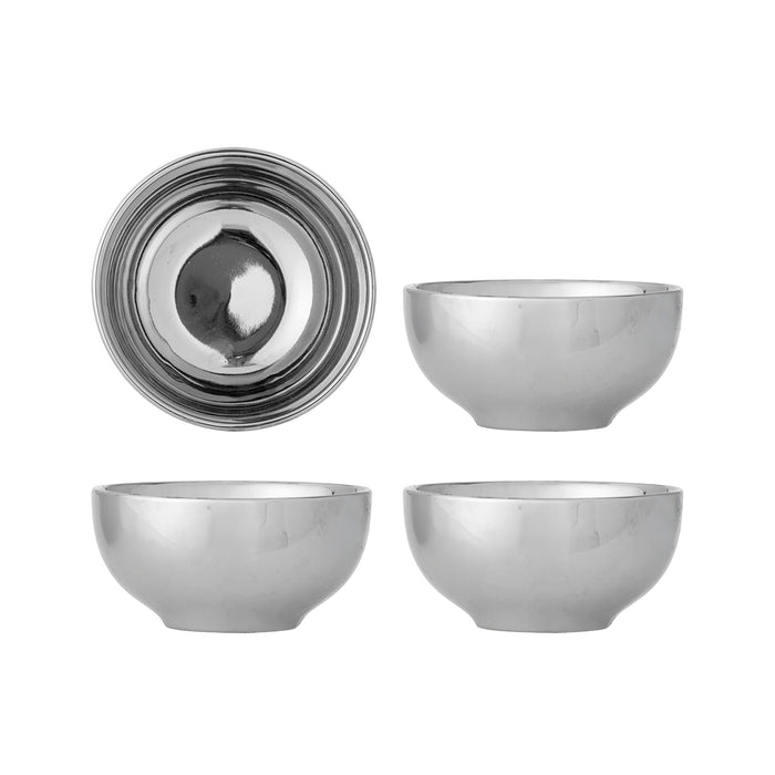 Bloomingville Schaal Shine Set van 4 stuks - Zilver