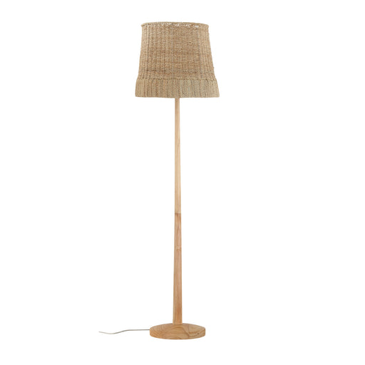 Bloomingville Vloerlamp Kakasi Rattan en rubberhout, 160cm - Naturel - ThatLyfeStyle