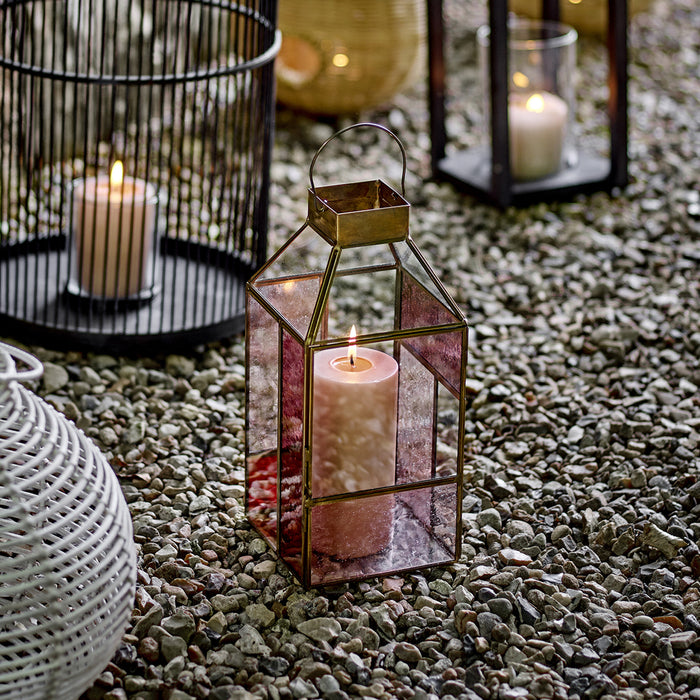 Bloomingville Lantaarn Drew Glas - Roze