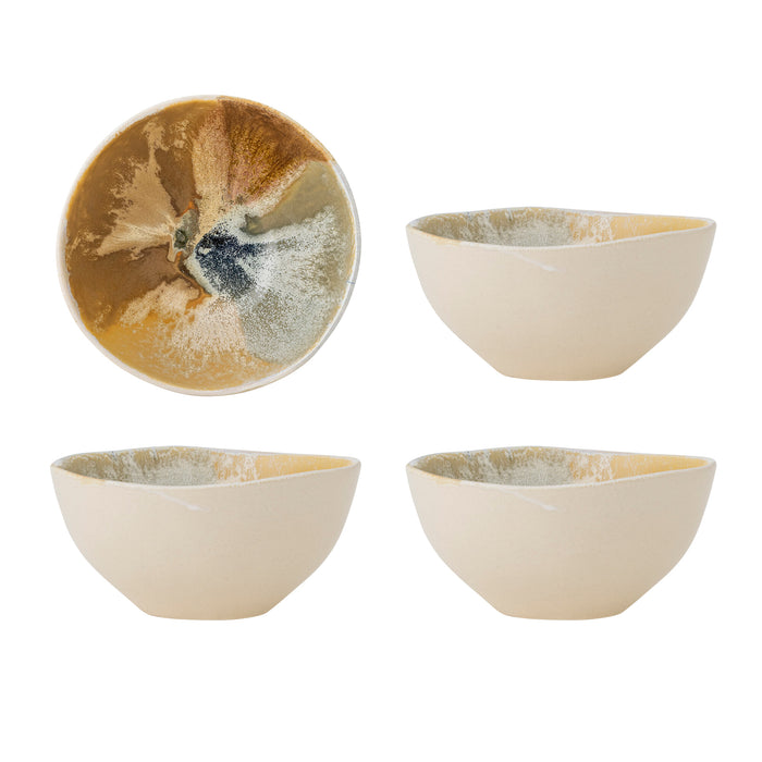 Bloomingville Schaal Lacey 15cm, Set van 4 stuks - Meerkleurig